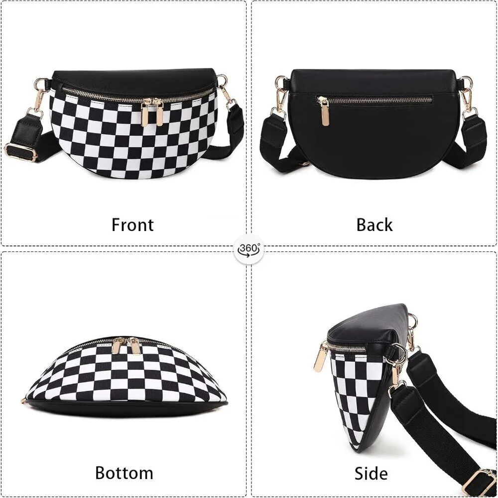 Small Leather Crossbody Bag Women Travel Purse Fanny Pack Belt Bag
